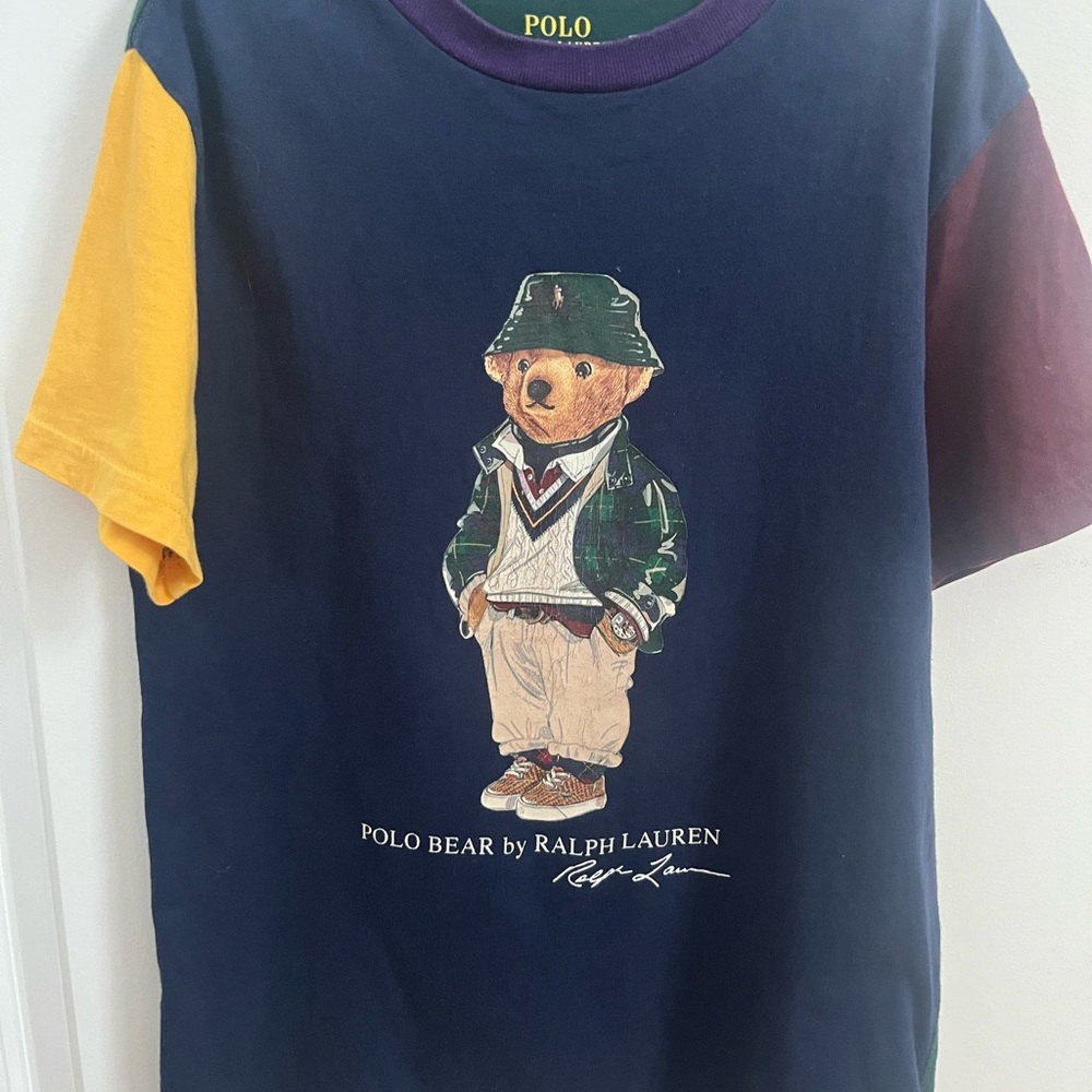 Polo by Ralph Lauren Kids Bear Graphic T-Shirt - Navy, Yellow, Purple